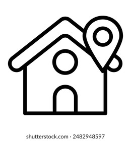 Diseño de iconos de línea de Vector de Locación