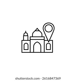 Location vector line icon icons design