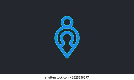Location vector logo. Location line symbol 