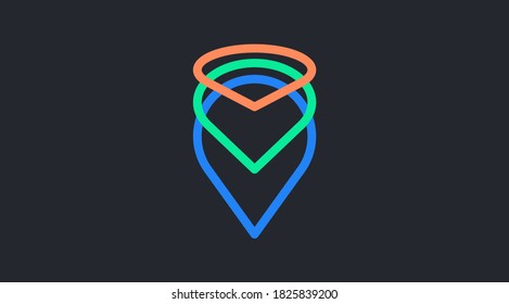 Location vector logo. Location line symbol 