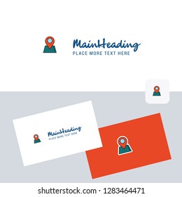 Location  vector logotype with business card template. Elegant corporate identity. - Vector