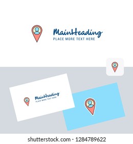 Location  vector logotype with business card template. Elegant corporate identity. - Vector