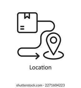 Location vector outline Icon Design illustration. Logistic Symbol on White background EPS 10 File
