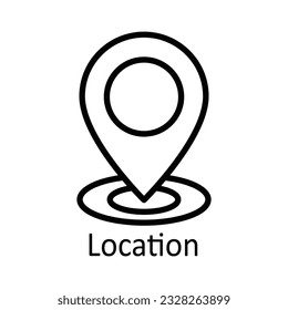 Location Vector outline Icon Design illustration. Education Symbol on White background EPS 10 File