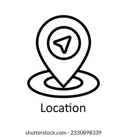 Ilustración de diseño de iconos de contorno del vector de ubicación. Símbolo de interfaz de usuario en fondo blanco archivo EPS 10