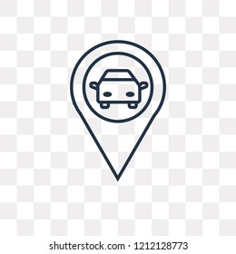 Location vector outline icon isolated on transparent background, high quality linear Location transparency concept can be used web and mobile