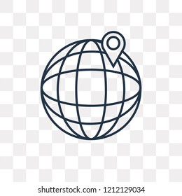 Location vector outline icon isolated on transparent background, high quality linear Location transparency concept can be used web and mobile