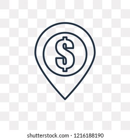 Location vector outline icon isolated on transparent background, high quality linear Location transparency concept can be used web and mobile