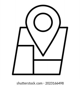 Icono De Esquema Del Vector De Ubicación Aislado En Fondo Blanco
