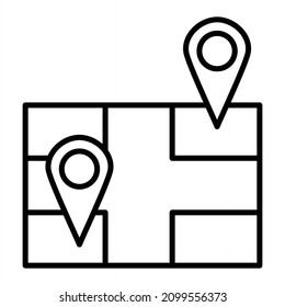 Location Vector Outline Icon Isolated On White Background

