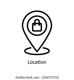 Location Vector Outline icon for your digital or print projects. stock illustration