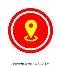 Location vector red yellow icon, the logo location red yellow icon, vector icon location red yellow icon