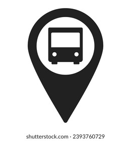 Location vector sign, Bus station map icon