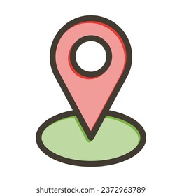 Location Vector Thick Line Filled Colors Icon For Personal And Commercial Use.
