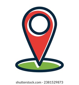 Location Vector Thick Line gefüllt dunkle Farben Symbole für die persönliche und kommerzielle Nutzung.
