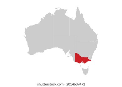 Location of Victoria in Australia Map Vector