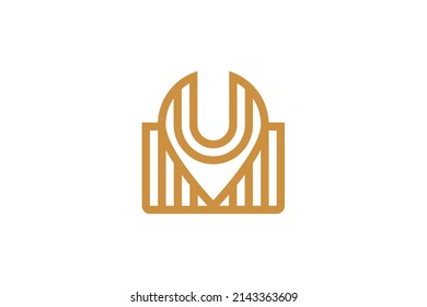 Location and Water Droplets Symbol Monoline Logo