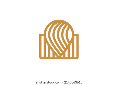 Location and Water Droplets Symbol Monoline Logo