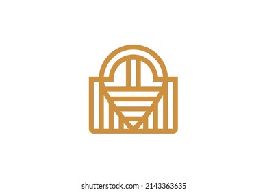 Location and Water Droplets Symbol Monoline Logo