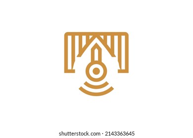 Location and Water Droplets Symbol Monoline Logo