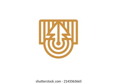 Location and Water Droplets Symbol Monoline Logo