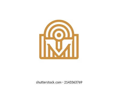 Location and Water Droplets Symbol Monoline Logo