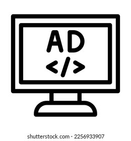 Diseño de iconos de línea de vectores de publicidad web de ubicación