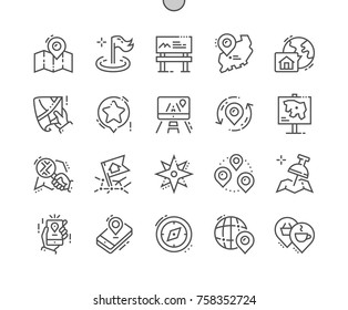 Location Well-crafted Pixel Perfect Vector Thin Line Icons 30 2x Grid for Web Graphics and Apps. Simple Minimal Pictogram