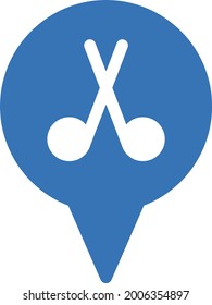 Lage auf weißem Hintergrund. -Standort ist ein Symbol für das Professorensymbol .glyph.