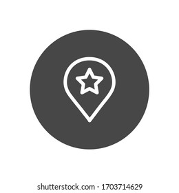 Icono de línea vectorial de color blanco con fondo oscuro