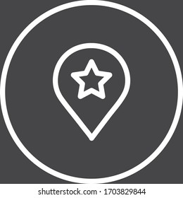 Icono de línea vectorial de color blanco con fondo oscuro