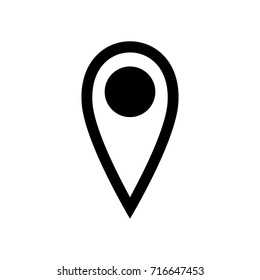  Location white icon with circle. Flat design style.
