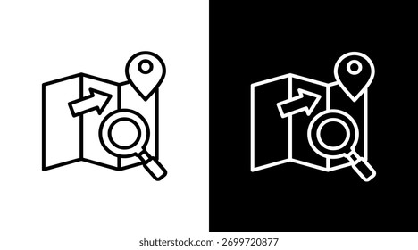 Location White Icon Set Design