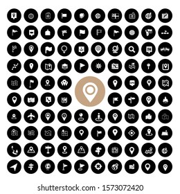 Location White icons a Vector set.