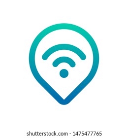 location WiFi icon logo design