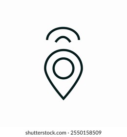 Ubicación WiFi Zona Icono Vector Signo
