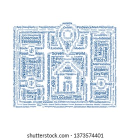 location word cloud. tag cloud about location