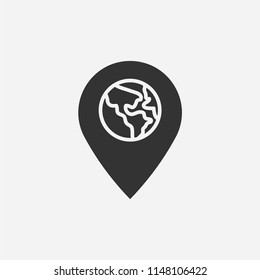 Location world icon illustration,vector map sign symbol