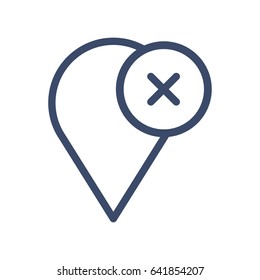 Location X Icon Vector Illustration 