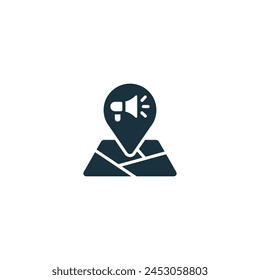 Location-Based Advertising icon. Monochrome simple Mobile Marketing And Advertising icon for templates, web design and infographics