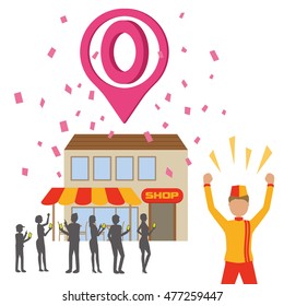 location-based marketing, vector illustration