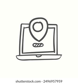 locationicon, isolated handdrawn icon theme seo