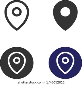 Location/map icon with different designs - vector illustration