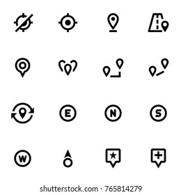 Locations - Black and White Icon Set