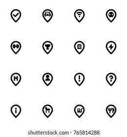 Locations - Black and White Icon Set