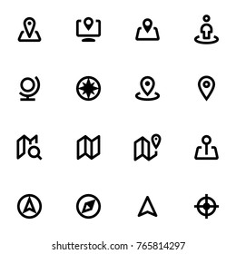 Locations - Black and White Icon Set