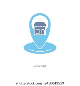 locations concept line icon. Simple element illustration. locations concept outline symbol design.