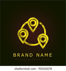 Locations golden metallic logo