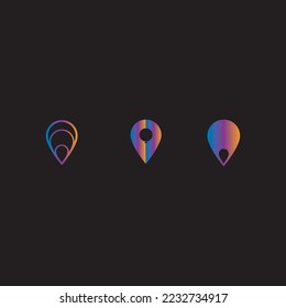 Locations icon gradient color set