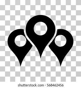 Locations icon. Vector illustration style is flat iconic symbol, black color, transparent background. Designed for web and software interfaces.
